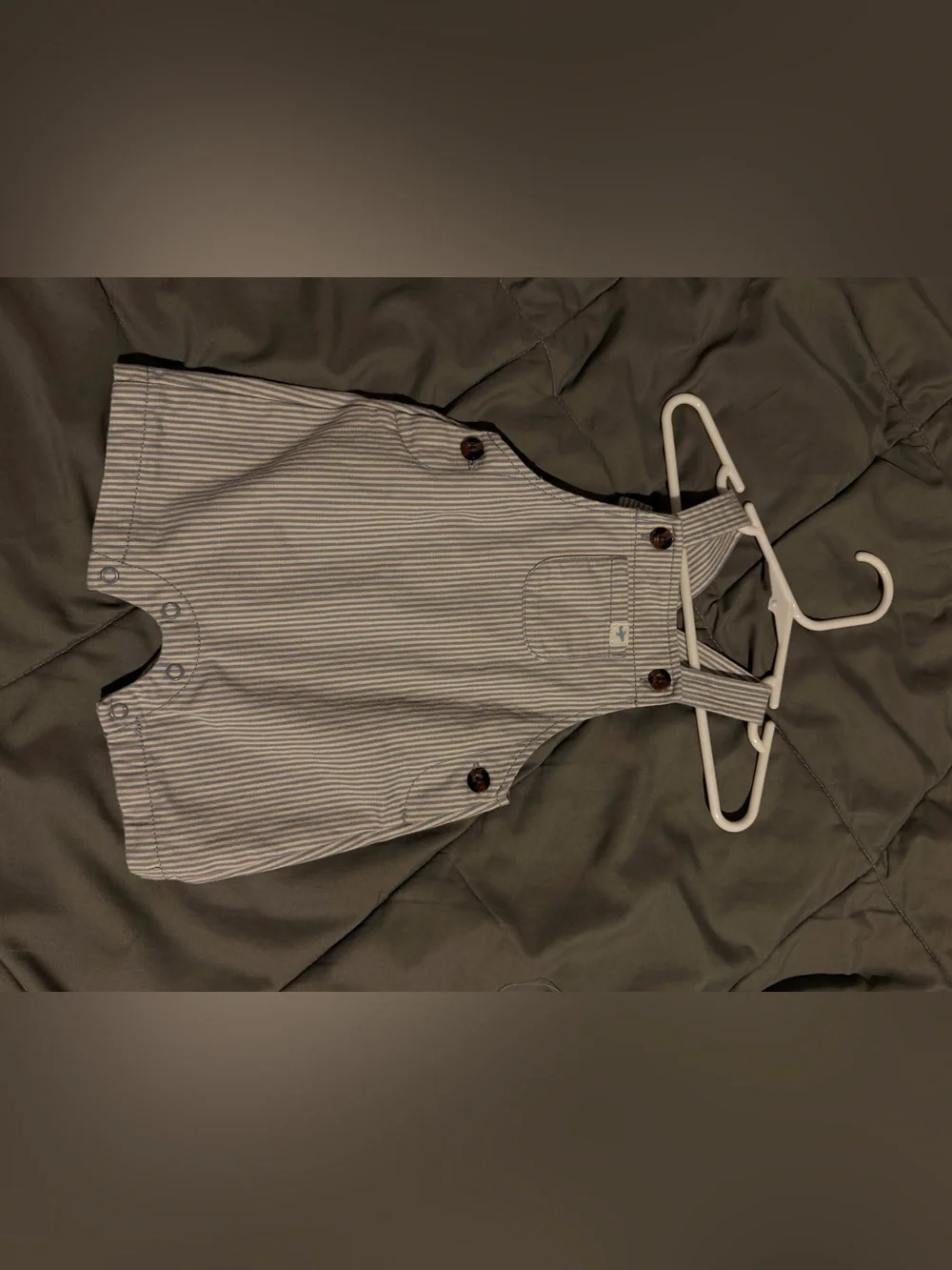 Carter's Light Blue and White Striped Short Sleeve Shirt